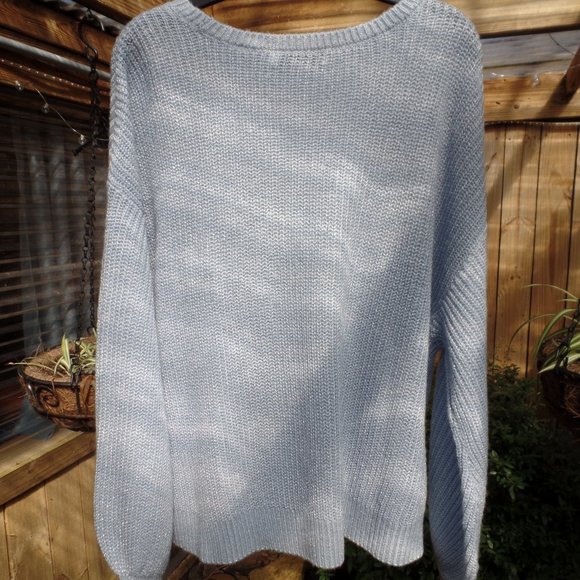 Just Fab light blue lurex sweater – wide sleeve with cuff - Picture 3 of 4